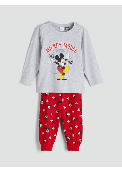 Yeni Sezon Mickey Mouse Baskılı Erkek Çocuk Pijama Takımı