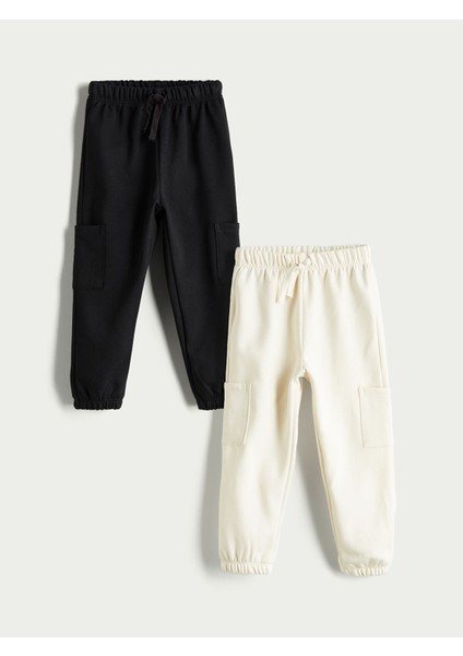 Yeni Sezon Beli Lastikli Basic Erkek Çocuk Jogger Eşofman Altı 2'li