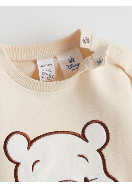 Yeni Sezon Bisiklet Yaka Uzun Kollu Winnie The Pooh Baskılı Erkek Bebek Pijama Takımı fırsatları