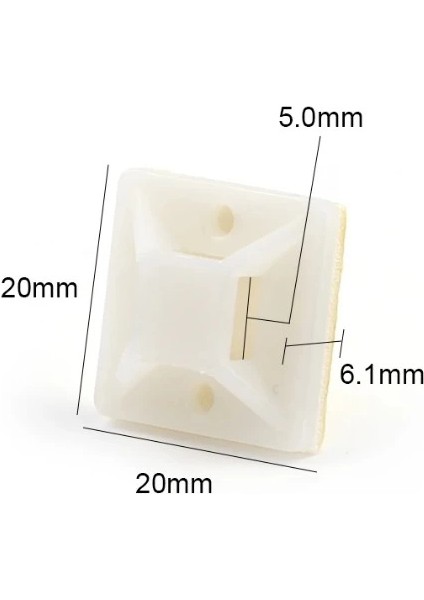 Yapışkan Kare Kroşe 20X20 Beyaz (100LÜ Paket) modelleri