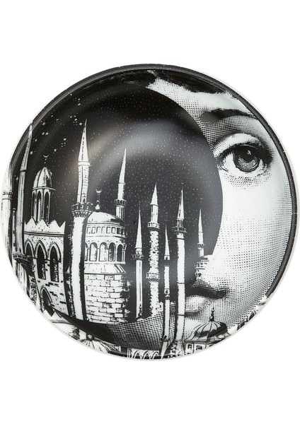 N 406 Yüz Baskılı Porselen Kül Tablası