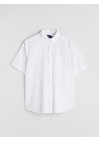 Yeni Sezon Büyük Beden Regular Fit Kısa Kollu Keten Karışımlı Erkek Gömlek indirimleri