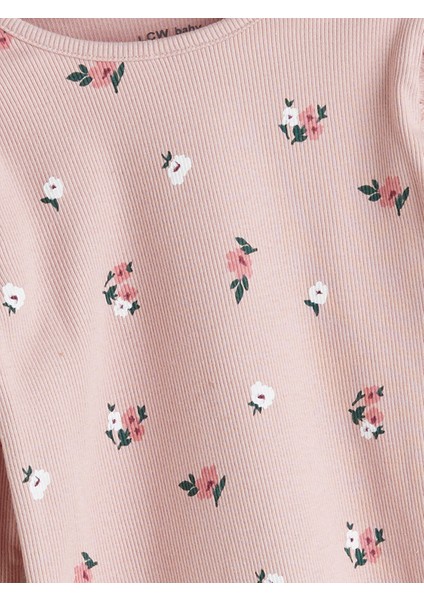 Yeni Sezon Bisiklet Yaka Baskılı Kız Bebek Pijama Takım modelleri