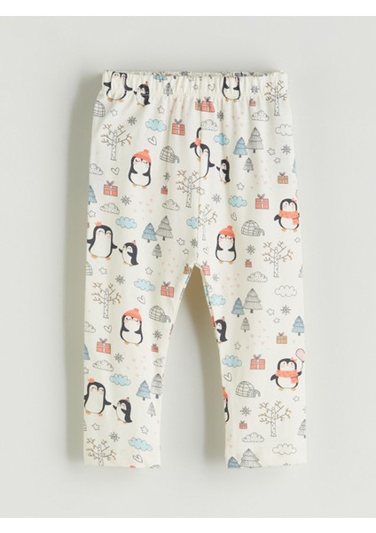 Yeni Sezon Beli Lastikli Baskılı Kız Bebek Pijama Alt