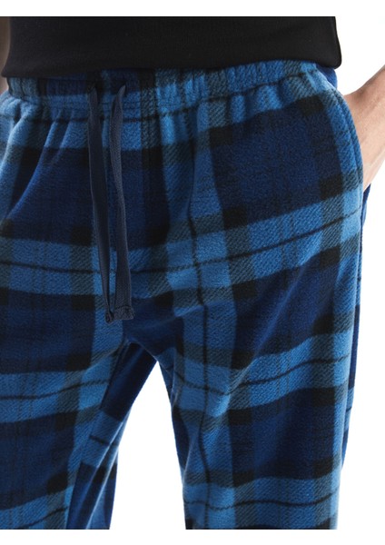 Yeni Sezon Standart Kalıp Ekose Polar Pijama Alt modelleri