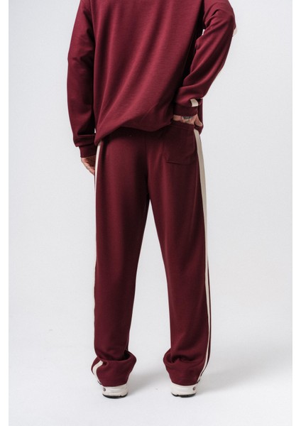 Erkek Şerit Detaylı Modal Baggy Eşofman Altı Vişne fırsatları