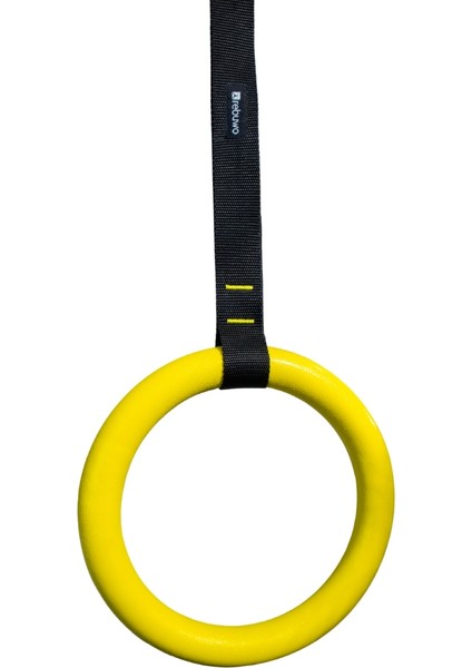 Kademeli Halatlı Barfiks Halkası Sarı Jimnastik Halkası Siyah Kayış (5 Kademeli)