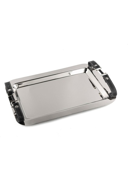 Deri Kemerli Tepsi 37X24X5 cm