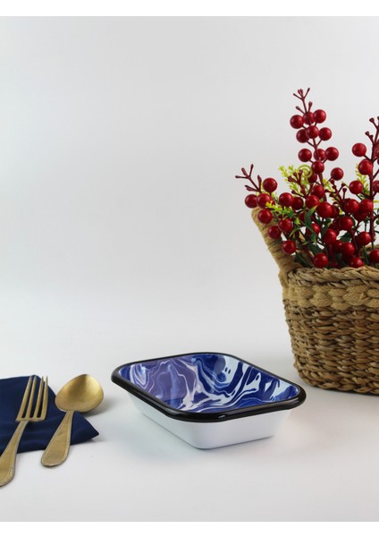 Lacivert Mermer Desen Emaye V1 Meze Tabağı 16 cm modelleri