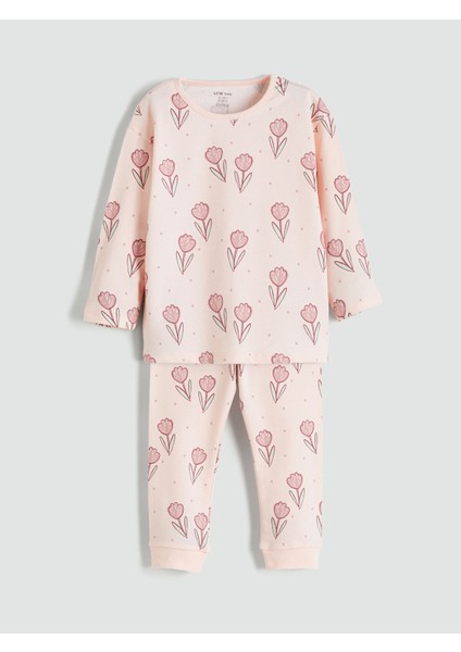 Yeni Sezon Bisiklet Yaka Baskılı Kız Bebek Pijama Takımı fiyatları