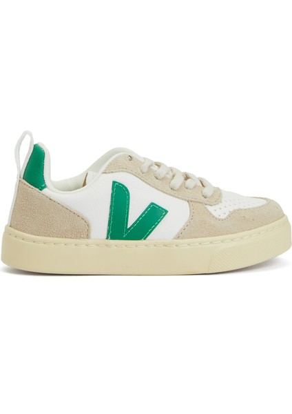 Small V-10 Beyaz Unisex Çocuk Deri Sneaker