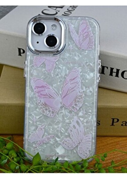 Iphone 15 - 14 - 13 Uyumlu 2in1 Kelebek Baskı Desenli Silikon Kılıf fırsatları