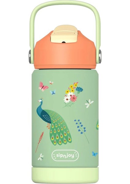 Flipsip Peacock Queen Çelik Çocuk Suluk Matara 360 ml