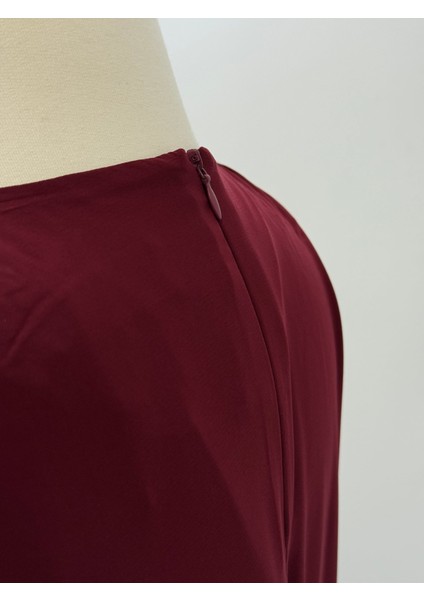 Bordo Omzu Tünel Detaylı Elbise 5063 indirimleri
