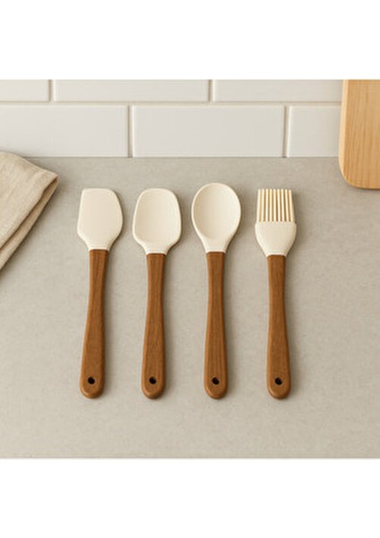 4’lü Mini Akasya Saplı Spatula Seti modelleri