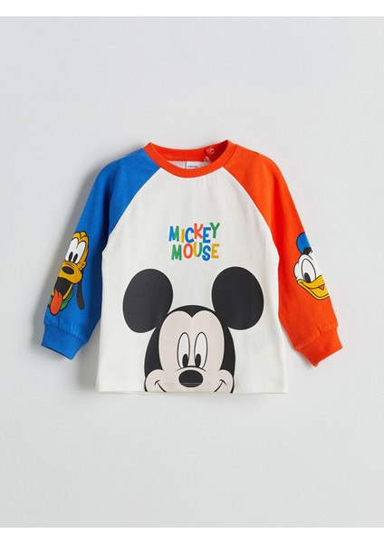 Yeni Sezon Bisiklet Yaka Mickey Mouse Baskılı Erkek Bebek Pijama Takımı fiyatları
