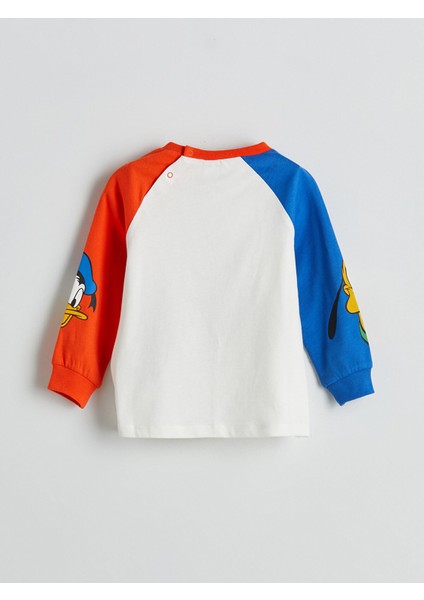 Yeni Sezon Bisiklet Yaka Mickey Mouse Baskılı Erkek Bebek Pijama Takımı fırsatları