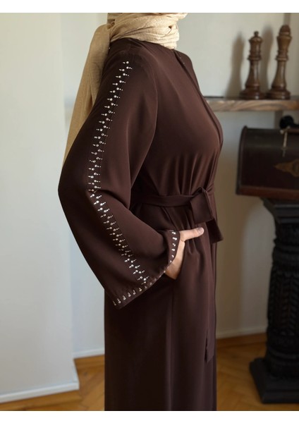 Acı Kahve Premium Taşlı Mevlana Ferace 5049 modelleri