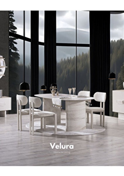 Moon Yemek Odası Takımı (Yemek Masası + 4 Adet Sandalye) fiyatları