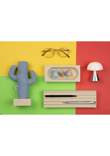 Kayigo Woody Krem Üçlü Ofis Seti - Mavi Cactus fırsatları