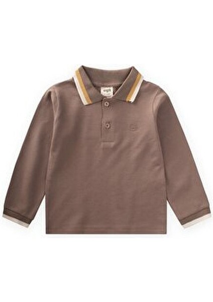 Uzun Kollu Polo Yaka T-Shırt 2-14 Yaş Vizon