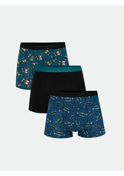 Yeni Sezon Standart Kalıp Pamuklu Esnek Erkek Boxer 3'lü