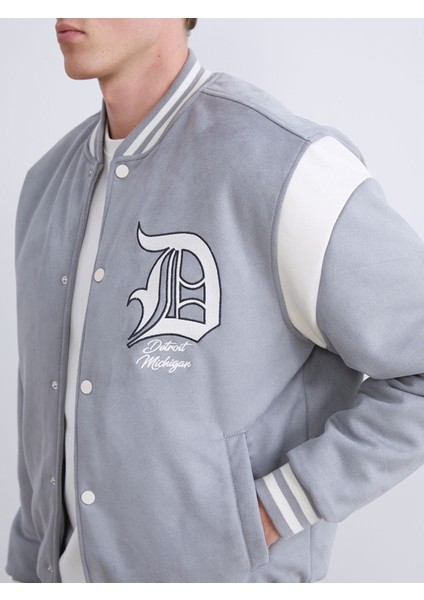 Yeni Sezon Standart Kalıp Uzun Kollu Süet Erkek Kolej Ceket fırsatları