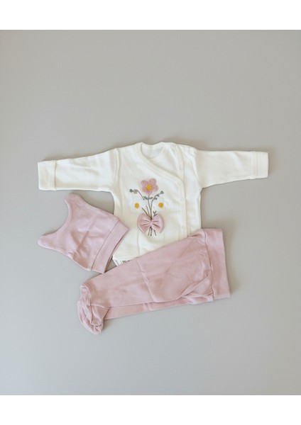 Süzene Çiçek 3'lü Zıbın Takım Kız Bebek