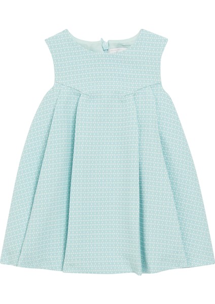 Yeşil Jakarlı Kolsuz Kız Çocuk Elbise