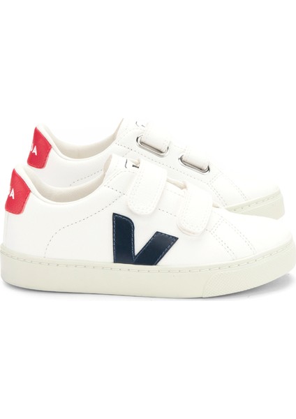 Beyaz Logo Detaylı Unisex Çocuk Deri Sneaker