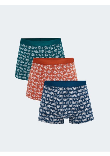 Yeni Sezon Standart Kalıp Pamuklu Esnek Erkek Boxer 3'lü