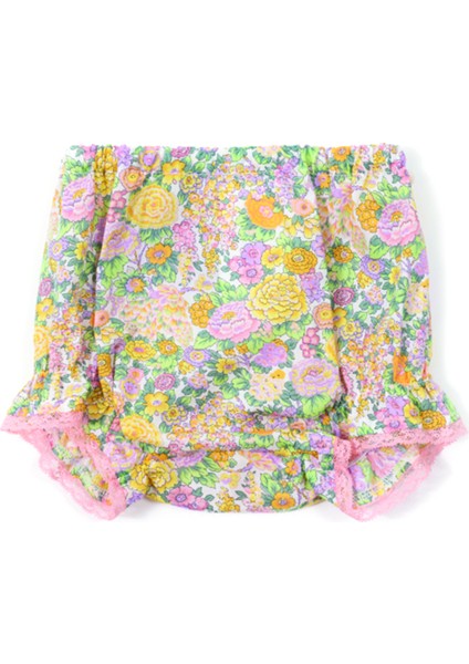 Çiçek Desenli Kız Bebek Bloomer Şort