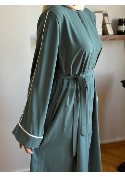 Mint Gizli Patlı Biyeli Abaya Kol Ferace 5058 fiyatları
