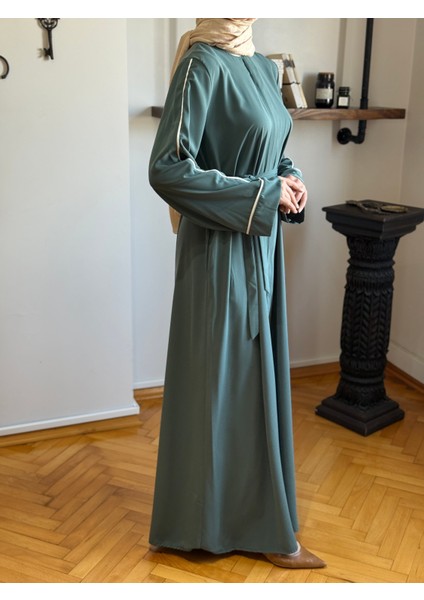 Mint Gizli Patlı Biyeli Abaya Kol Ferace 5058 fırsatları