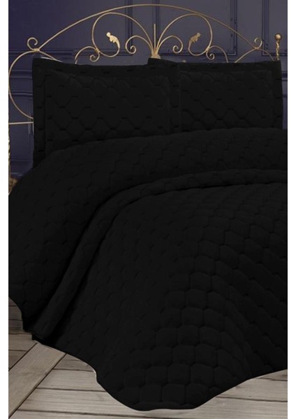 Lima Kadife Dolgulu Çift Kişilik Yatak Örtüsü Siyah fiyatları