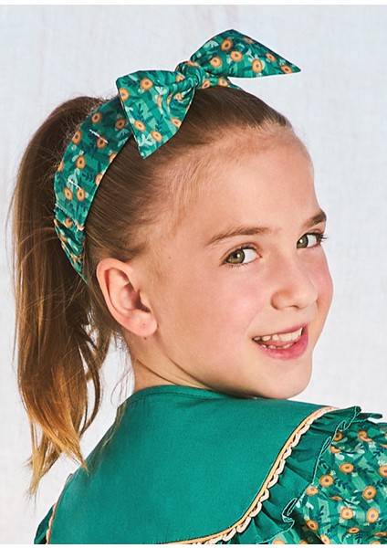 Bollarine Yeşil Fiyonk Kız Çocuk Saç Bandı modelleri
