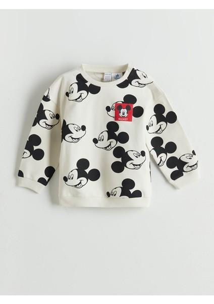 Yeni Sezon Bisiklet Yaka Mickey Mouse Baskılı Erkek Bebek Sweatshirt ve Eşofman Alt 2'li fiyatları