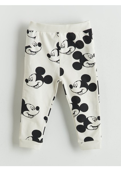 Yeni Sezon Bisiklet Yaka Mickey Mouse Baskılı Erkek Bebek Sweatshirt ve Eşofman Alt 2'li fırsatları