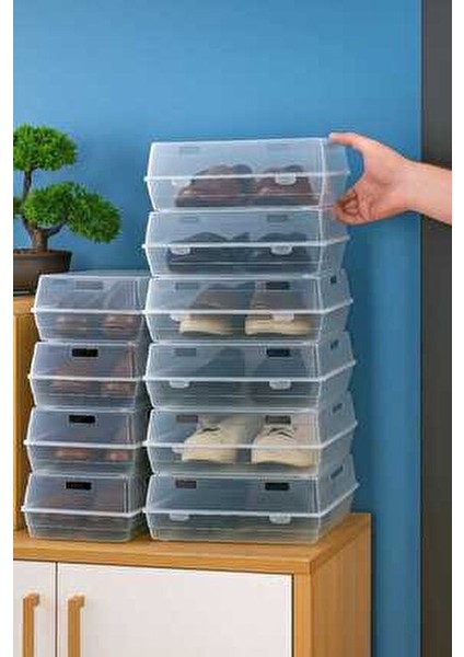 10 Adet Erkek Şeffaf Ayakkabı Kutusu, Ayakkabı Düzenleyici, Saklama Kutusu modelleri