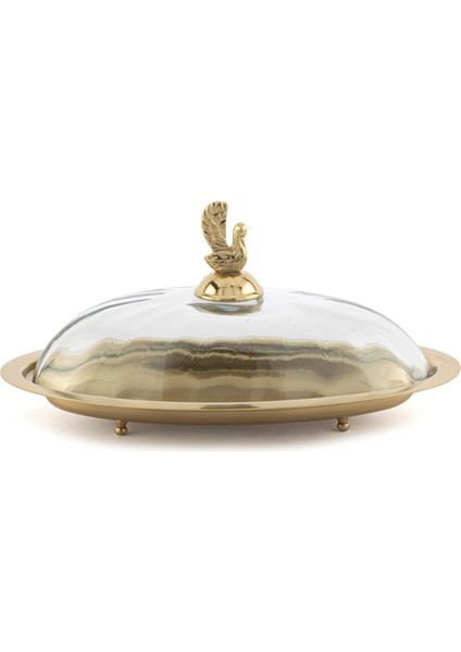 Gold Cam Kapaklı Oval Sunumluk