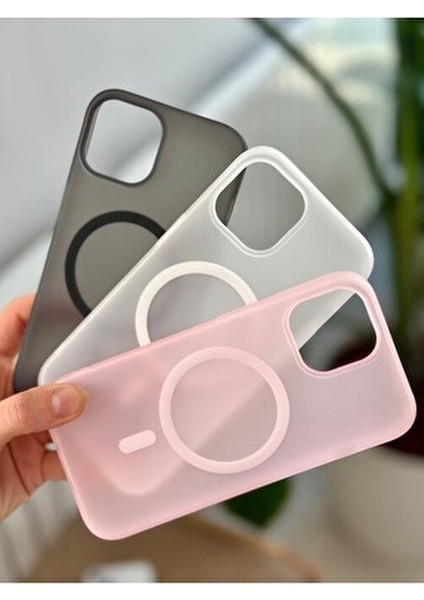 Iphone 15 - 14 ve 13 Uyumlu Kaliteli Gerçek Parmak Izi Bırakmaz Magsafe Özellikli Mat Şeffaf Kılıf