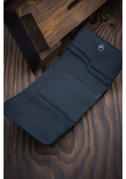 Gerçek Deri Cüzdan Kartlık El Yapımı Hakiki Premium Deri Italyan Dikiş 5 Kart Bölmeli Kompakt Cüzdan