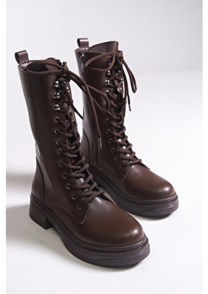 Marlyrra Kadın Bağcıklı Kısa Çizme 0012707 Kahverengi indirimleri