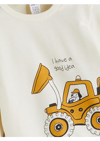 Yeni Sezon Baskılı Erkek Bebek Sweatshirt ve Eşofman Alt 2'li modelleri