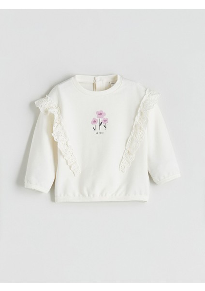 Yeni Sezon Bisiklet Yaka Çiçekli Kız Bebek Sweatshirt ve Tayt 2'li fiyatları