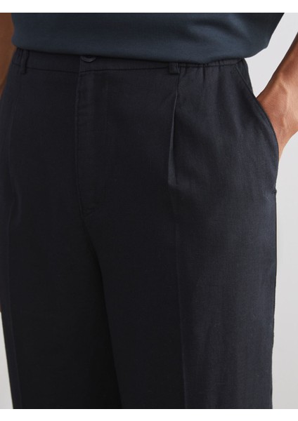 Yeni Sezon Rahat Kalıp Keten Karışımlı Erkek Pantolon modelleri