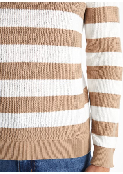 Yeni Sezon Bisiklet Yaka Uzun Kollu Çizgili Erkek Triko Kazak modelleri