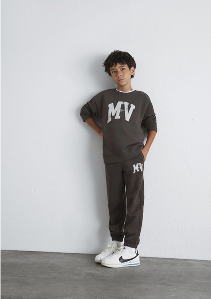 6010010-71593 Mv Baskılı Kahverengi Eşofman Altı fiyatları