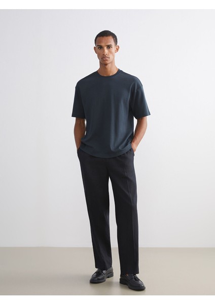 Yeni Sezon Rahat Kalıp Keten Karışımlı Erkek Pantolon