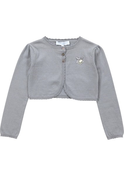 Gri Uzun Kollu Kız Çocuk Bolero